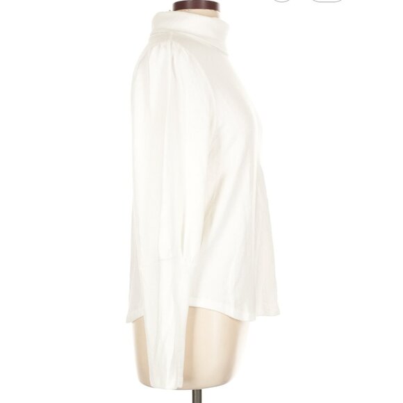 Anthropologie Ivory White Long Sleeve Turtleneck Sweater Women's Large - Picture 3 of 6